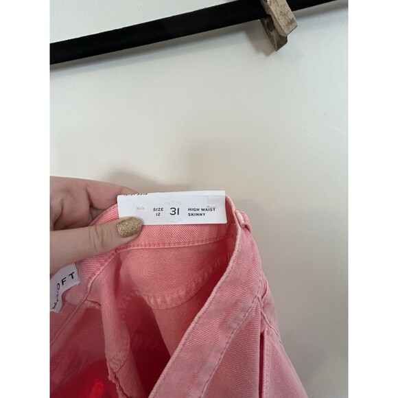 NWT Women's LOFT Pink Skinny Jeans Size 31/12 pop of color - Picture 7 of 12